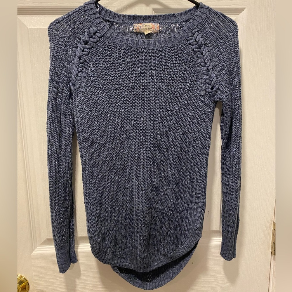 Blue knitted sweater